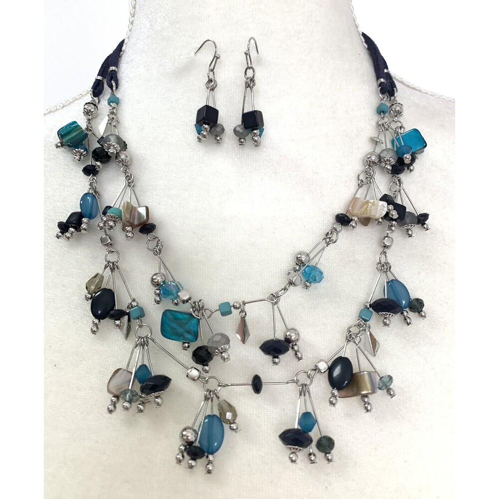 Elegant Multi-Color Beaded Necklace Set